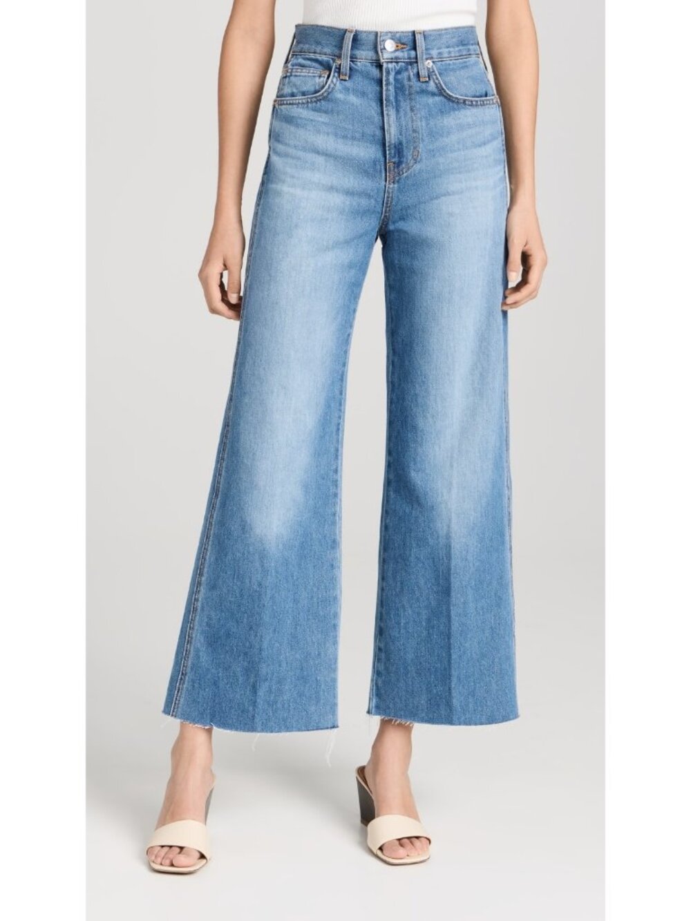 NWT Veronica Beard Taylor in Enough Said High Rise Wide-Leg Cropped Jeans 28 - Picture 2 of 12